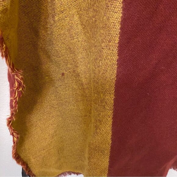 ZARA ACCESSORIES color blocked fall Orange Gold copper Oversized Scarf 31x78” - Picture 7 of 12